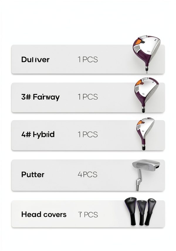 Ladies Golf Set BODIOO Silver Purple Alloy Driver-2