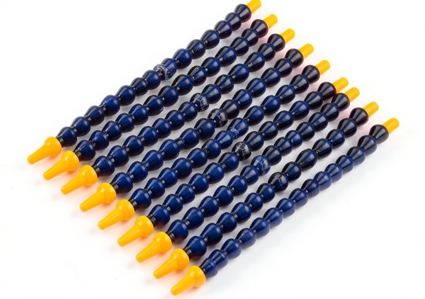 Flexible Coolant Pipe, 10Pcs Universal Spray Plastic Water Oil 1/8BSPT Thread Hose Flat/Round Nozzle for Lathe CNC with Valve 1/2" 0.6x11.8inch-0